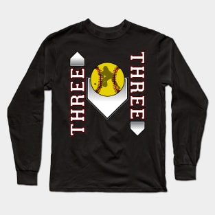 3 Up and 3 Down Softball Long Sleeve T-Shirt